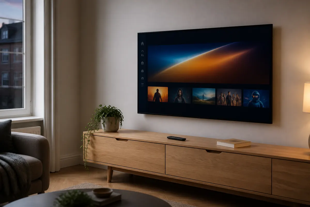 Living room TV ready for Loops IPTV setup